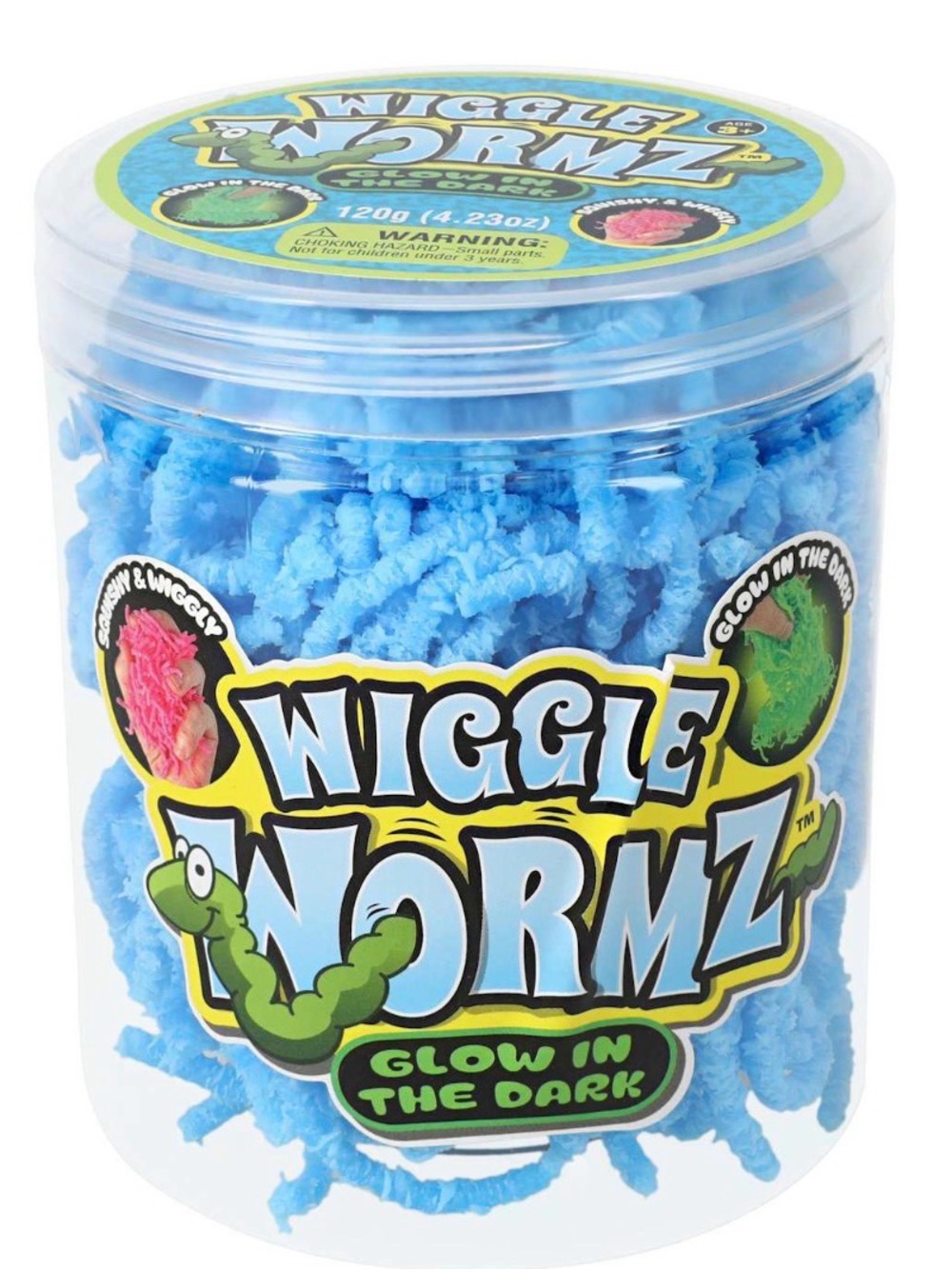 Wiggle worms Glow-in-the-Dark Blue Sensory Worms NWT